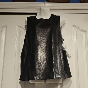 DKNYC Black Sequin Tank Top Sz L MSRP $90